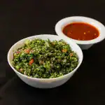 Tabouli at Shawarma House SD — Levantine parsley-bulgur salad with tomato, mint, lemon, and olive oil — vegan starter at
