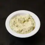 Tzatziki at Shawarma House SD — cool creamy yogurt sauce with grated cucumber, garlic, fresh dill, and lemon — Mediterra